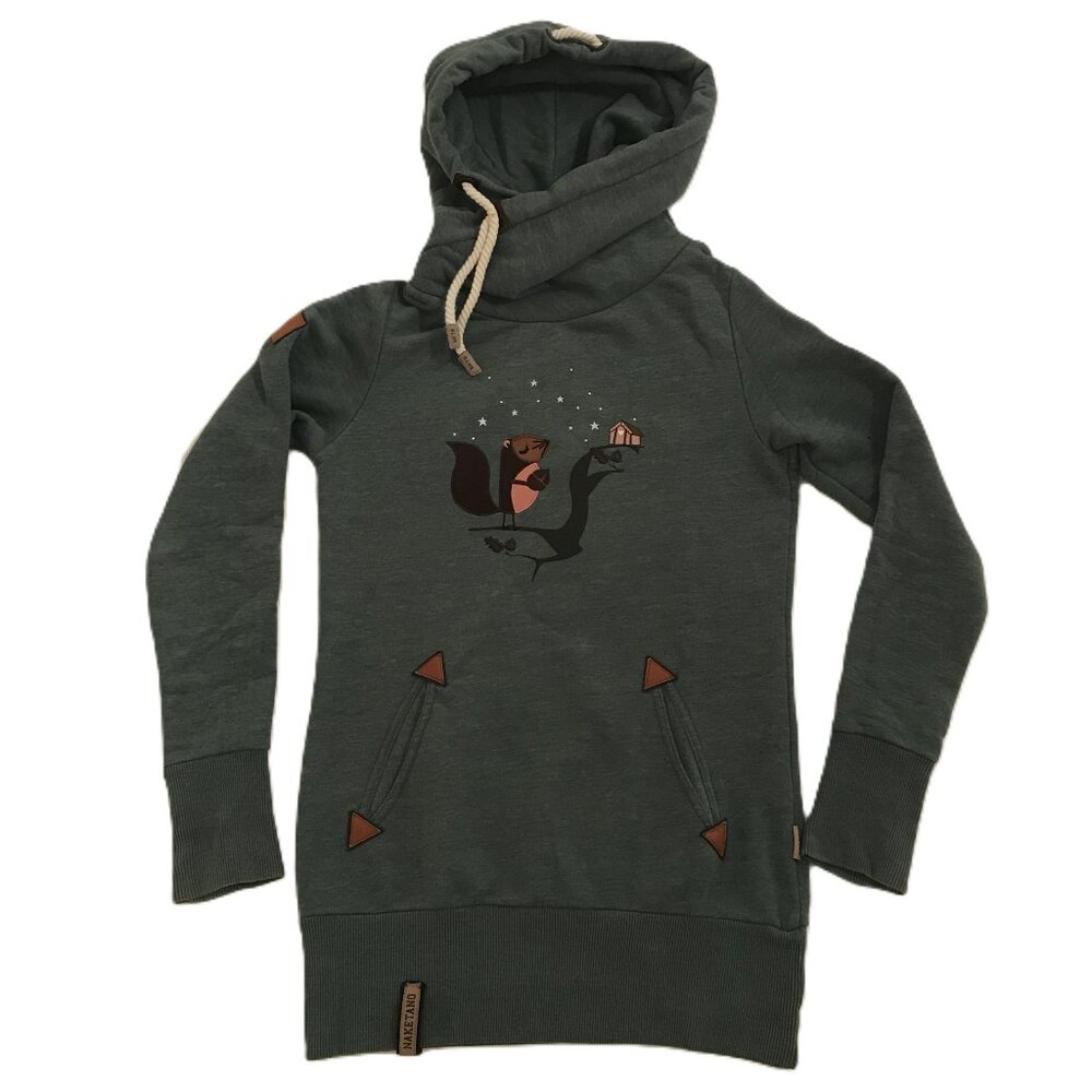 NAKETANO Green Hoodie Squirrel Size S